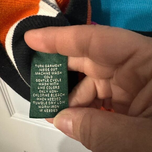 Lauren Ralph Lauren XL Striped Knit Top 3/4 Sleeve Cotton Button Shoulder Fitted - Picture 5 of 9